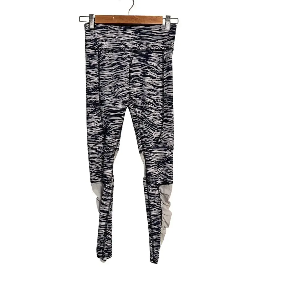 ALO Yoga Runway Tight Ruffle Mesh Full Length Leggings Size Small